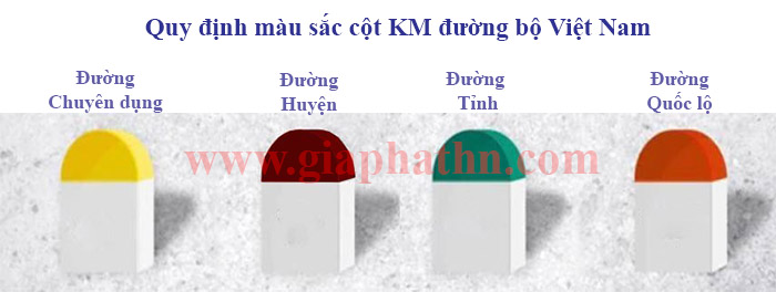 Quy định màu sắc cột Km đường bộ Việt Nam